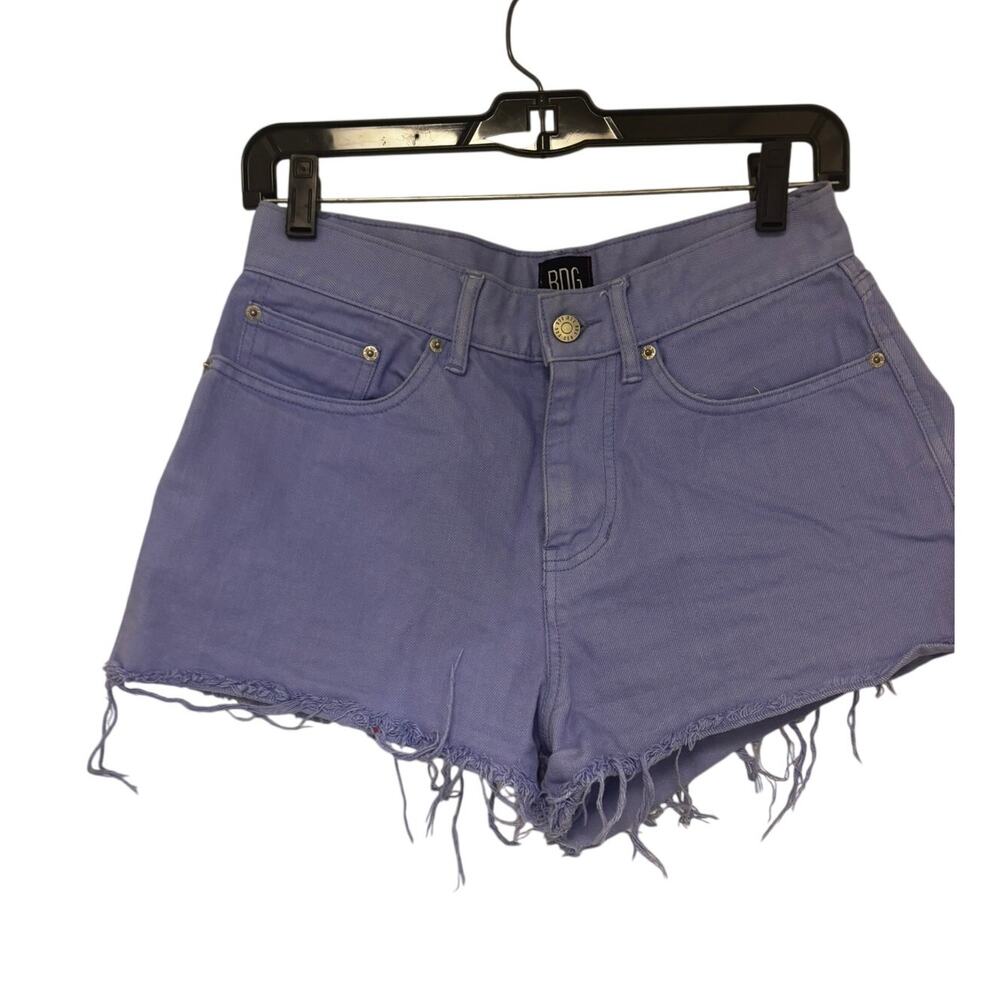 BDG Girlfriend High Rise Cut Off Jean Shorts Purple Size 28